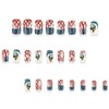 24 Pcs Medium Square Press on Nails 4th of July