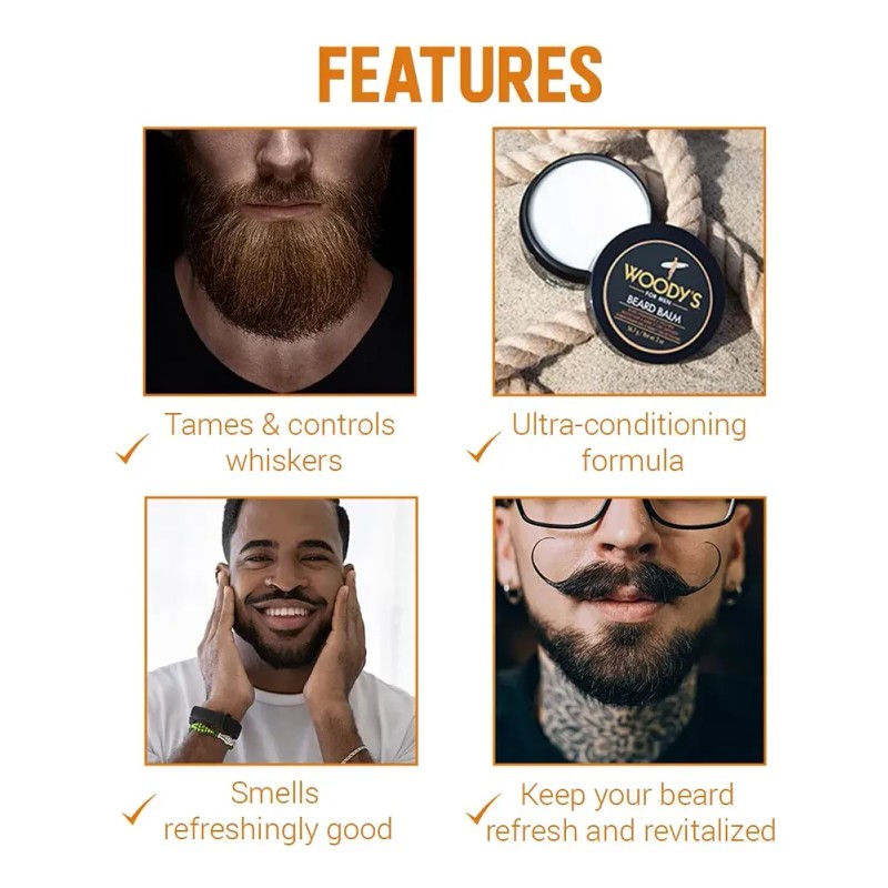 Bálsamo Para Barba 2 En 1 De Woody Para Hombres: