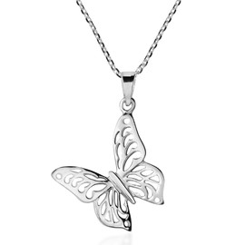 Monarch Butterfly .925 Sterling Silver Necklace Earrings Set