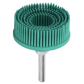2 Inch Bristle Disc Emery Rubber Abrasive Brush Polishing Grinding Wheel for Burr Rust Removal Metal Finishing and Cleaning Suitable for Electric Drill (Green)