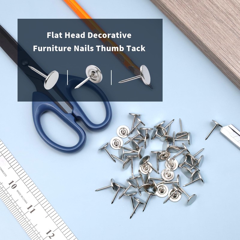 S SYDIEN 100Pcs Flat Head Upholstery Tacks Home Furniture Decor