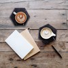Warmroom Absorbent Hexagon Black Marble Coasters for Drink with Gold