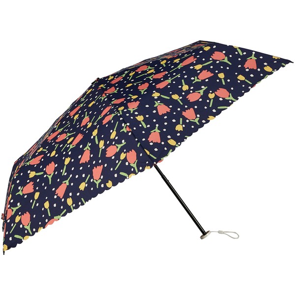 MOONBAT estaa Romantic Retro Floral Print Windproof Umbrella, Folding Umbrella, UV Protection, Women's, blue