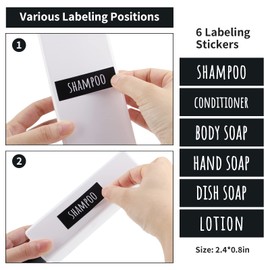 Segbeauty - Botella dispensadora de jabón, 3 botellas vacías recargables de 13 onzas con etiquetas, dispensador de loción de plástico de 400 ml para baño, hotel, champú, acondicionador, jabón corporal, color blanco