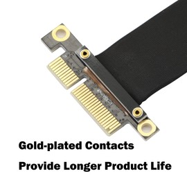 GINTOOYUN PCIe 4X Extension Cable, PCI-Express 3.0 Male to Female Riser Cable PCI-E Extender Adapter Jumper for Graphics Card, 23cm 180 Degree