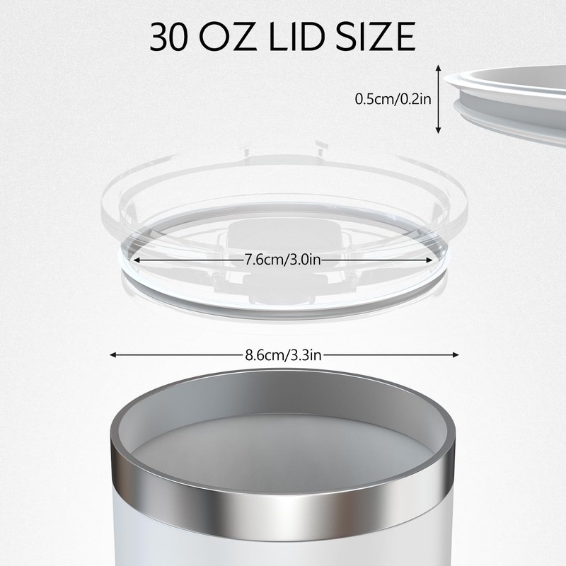4 Pack - White Lid Gasket Rings for Insulated Stainless