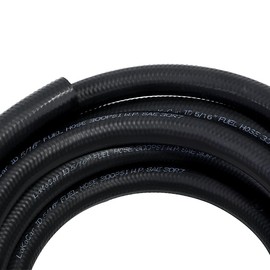 LokoCar 5/16" ID Fuel Hose Line Push Lock NBR Rubber SAE 30R7 300PSI 25ft Black
