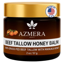 Homemade 100% Grass-Fed Beef Tallow For Skin Balm with Organic Manuka Honey MGO 263+ - Orange