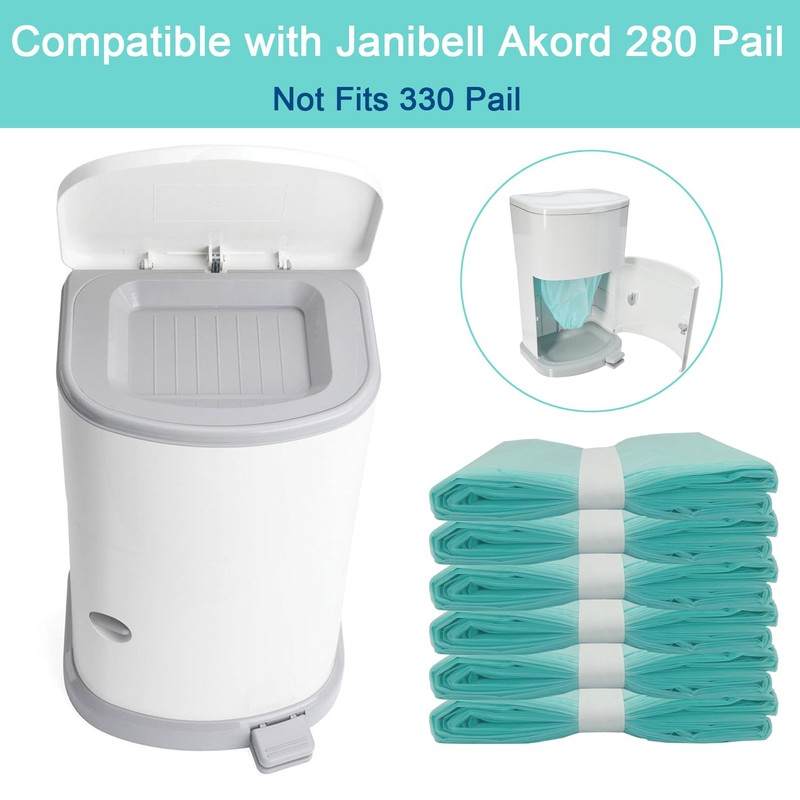 6 Pack Adult Diaper Disposal Liner Refills Compatible with Janibell