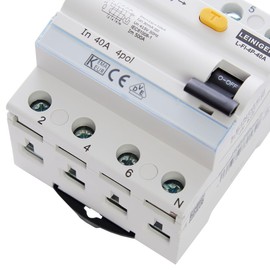 LEINIGER/Residual Current Circuit Breaker/FI Switch/RCD / 2-Pin / 4-Pin / 25A / 40A / 63A / 30mA / Type A/VDE Certified (4-Pin 63A)