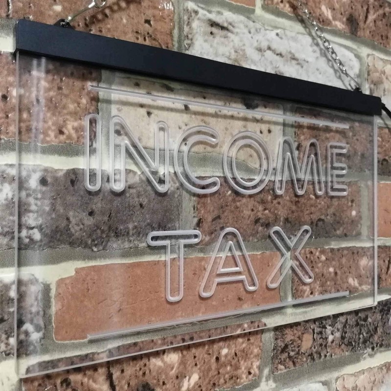 Income Tax Services Display Dual Color LED Neon Sign Blue