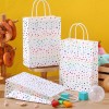 Pasimy 24 Pcs Rainbow Confetti Paper Gift Bags with Handles