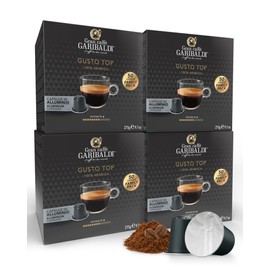 Gran Caffè Garibaldi Espresso Pods, Italian Roasted Compatible Nespresso Original Line Machines, 100% Arabica Blend, Brazilian & Central American Beans, Cocoa Aroma - Gusto Top (Aluminum) 200 Cups
