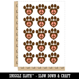 Paw Print Dog Cat Heart Peace Sign Temporary Tattoo Water Resistant Fake Body Art Set Collection - 15 2" Tattoos (1 Sheet)