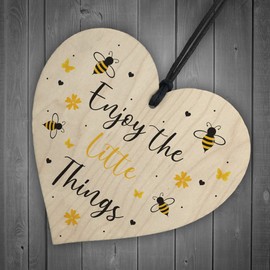 RED OCEAN Cute Garden Sign Hanging Heart Enjoy The Little Things Home Decor Garden Decor