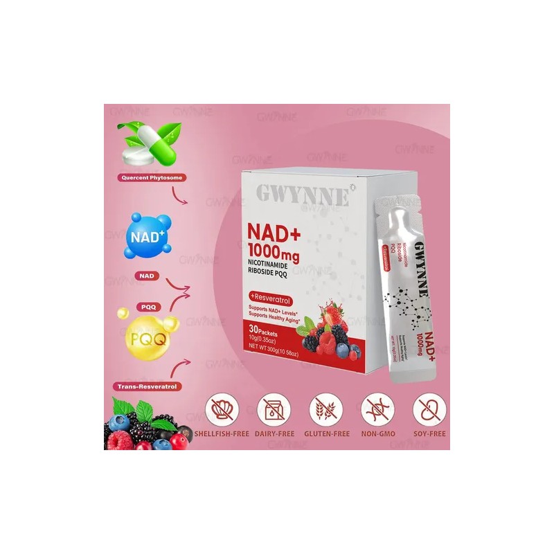 Gwynne Nad 1000mg 30 Unidad Con Resveratrol Pqq
