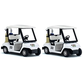KinsFun - Golf Cart 4½" Die Cast Metal Model Pullback Action Toy (White 2Set)
