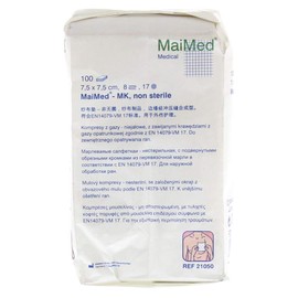 MaiMed MK Mullkompressen 7,5x7,5cm unsteril 8-fach (21050),100St
