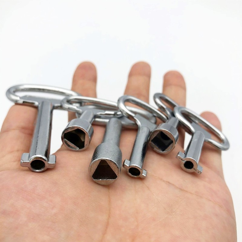 ZEVONDA Meter Box Key Metal Triangular Key with Carabiner for