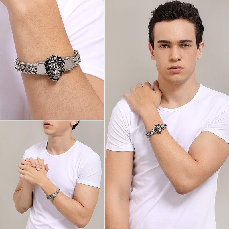 Mens Silver Bracelet Polishing Stainless Steel Heavy 12mm Double Franco