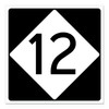 CafePress Route 12 Road Sign Square Car Magnet 3 X