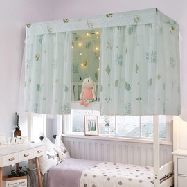 ITODA Bed Curtain Dorm Home Upper&Bottom Bed Cloth Curtain Lightproof Bed Tents Drapes Breathable Dustproof Bed Canopy with Rope Buckles(2 Panel)