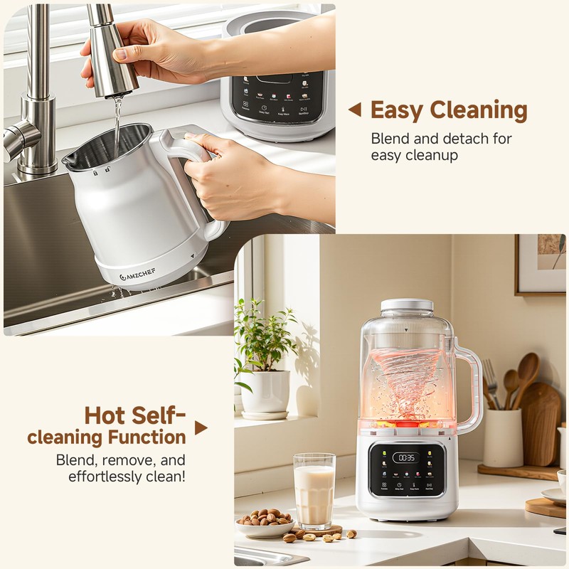 10-in-1 Nut Milk Maker Blender with Detachable Design: 33.8oz Homemade