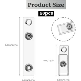 50Pcs Plastic Badge Strap Vinyl Badge Clips,Clear Vinyl ID Badge Strap Clear ID Badge Holder Strap,PVC Badge Strap with Snap,Clear Vinyl ID Badge Holder Straps,Clear ID Badge Holder Strap Badge Straps