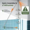 HAMITOR Shower Caddy Tension Pole: 4-Tier Rustproof Bathroom Corner Shelf