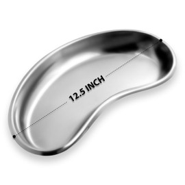 DEXSUR Emesis Basin - Durable Stainless Steel, Medical, Dental, Instrument for Patient Care with Easy-to-Clean Surface and Autoclave Compatibility - Available 6.5”, 8.5”, 10.5”, 12.5” (12.5")