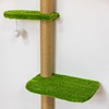 Wall Mounted Cat Tree with Green Plush, 4 Rotating Platforms