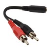 3.5mm Stereo Jack Socket to Twin Phono RCA Plugs Adapter