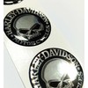 Kit of 3 Resin Skull HD Stickers Compatible with Harley