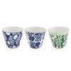 Mud Pie Indigo Small Pot, White Floral, 4" H x