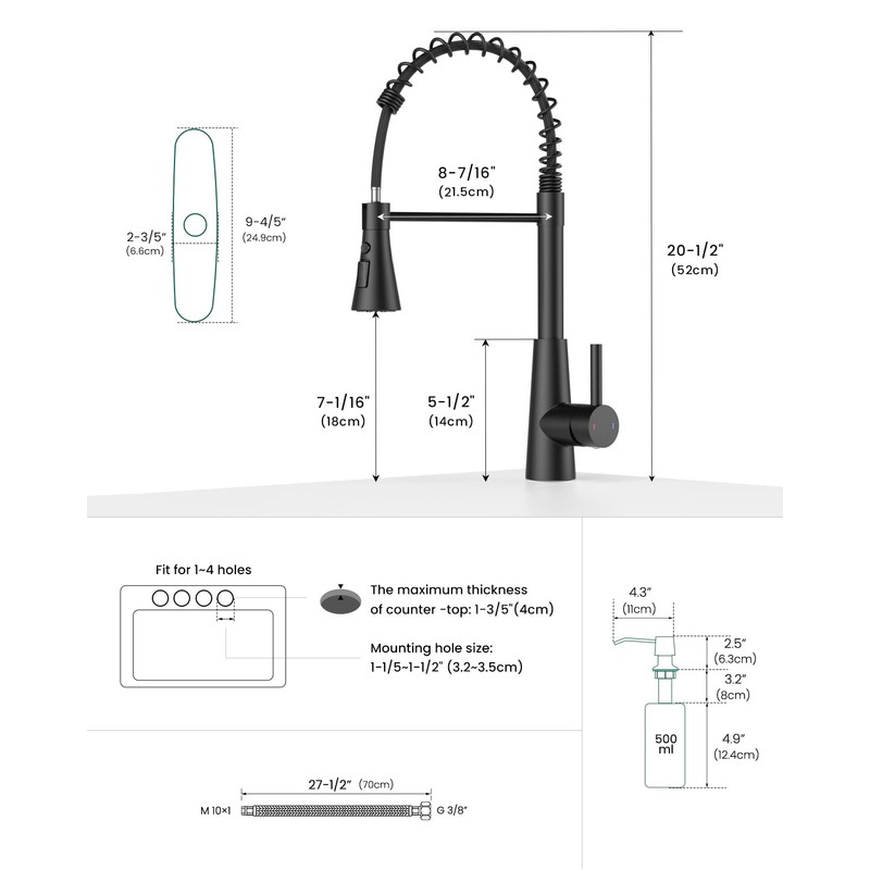 APPASO Pull Down Kitchen Faucet Touchless Black, Motion Sensor Activated