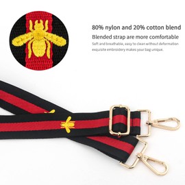 chushui Purse Strap,Replacement Crossbody Shoulder Strap for Handbag (Embroidered Golden Bee 1)