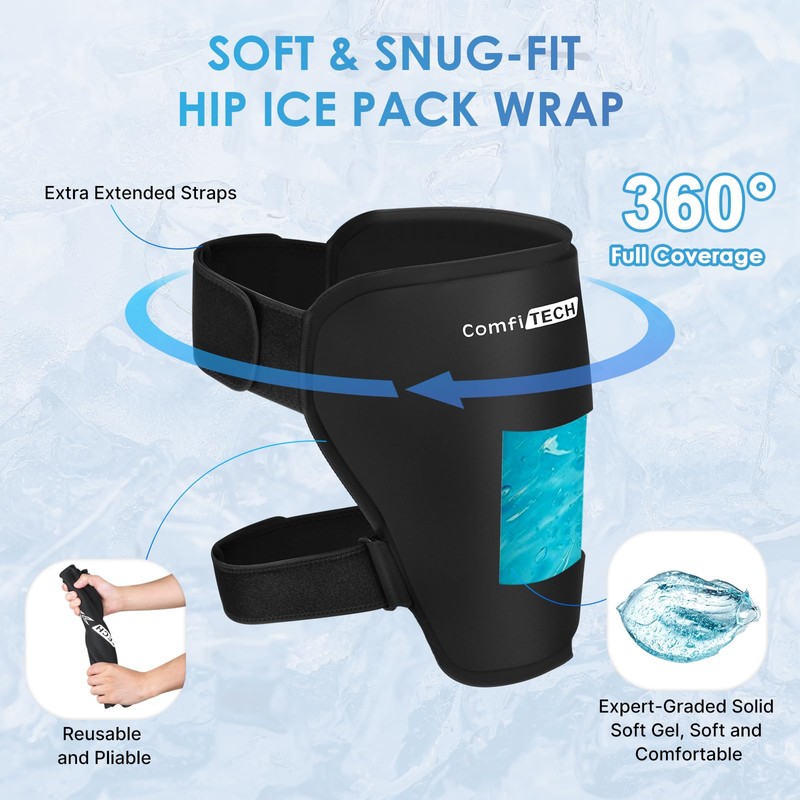 Comfitech XL Hip Ice Pack Wrap Reusable Cold Application Brace
