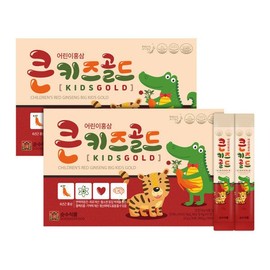 Sunsu Food 어린이홍삼 골드 2박스(60포) 홍삼 스틱 망고맛 선물용 쇼핑백 증정 건강기능식품 Children's Red Ginseng Gold 2 Boxes (60 Packs) Red Ginseng Sticks Mango Flavor Gift Bag Included Health Supplement