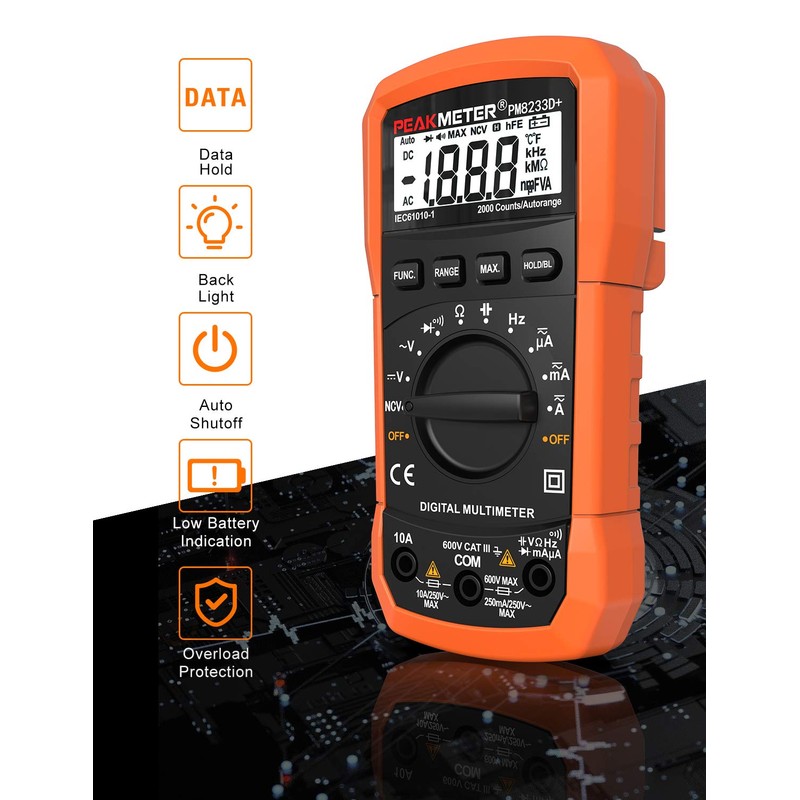 Digital Multimeter,Multimeter Tester, High Sensitivity Voltmeter Ammeter Ohmmeter NCV Circuit