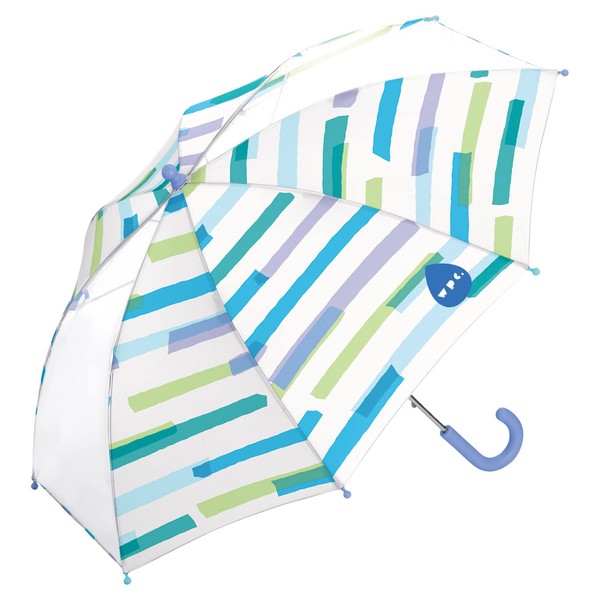 Wpc.KIDS 50 WKN0350-291-205 Children’s Umbrella, Colorful Stripes, 19.7-Inch (50 cm) Ribs, Opens by Hand, Stylish, Cute, School, Nursery School, Easy to See in Front, Transparent, Reflector, Light