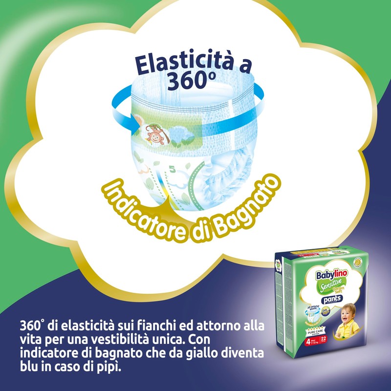 Babylino Sensitive Cotton Soft Nappies Size 4 Pants Maxi (7-13