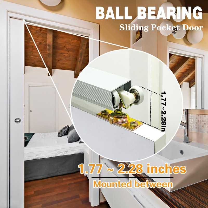 PILISPARK 2 Pack Pocket Door Frame Roller,Sliding Pocket Door Top