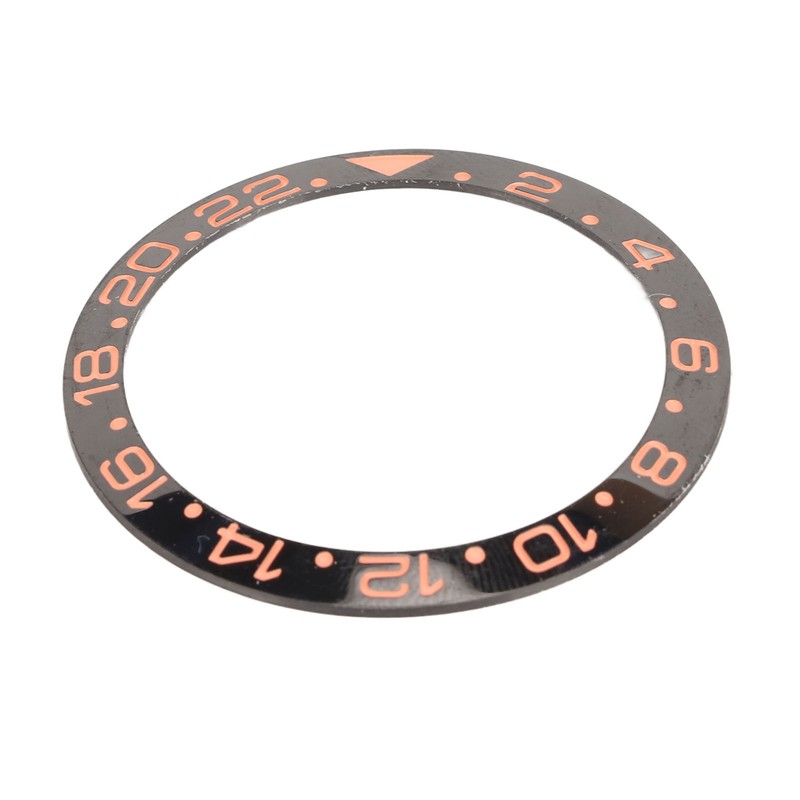 Watch Bezel Insert 38mm Black Base Rose Gold Digit Ceramic