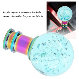 Gear Stick Head Gear Stick Knob Universal Acrylic Easy Installation Transparent Bubble Round Ball with 3 Adapters for Car (Light Blue)