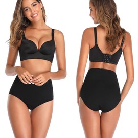 QOVOQ Women's High Waist Cotton Underwear Stretch Briefs Soft Comfy Ladies Panties Multipack X-Large