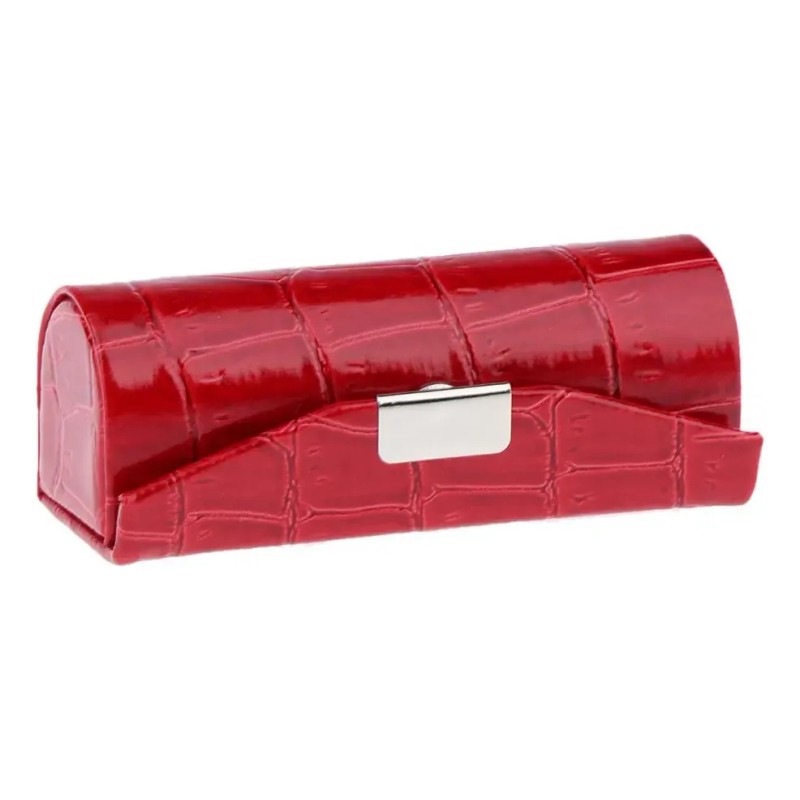 Estuche De Lápiz Labial Individual De Pu Para Rojo Naranja