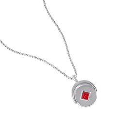 Alex and Ani Birthstone and Flower Flip Charm Adjustable Necklace, July, STS