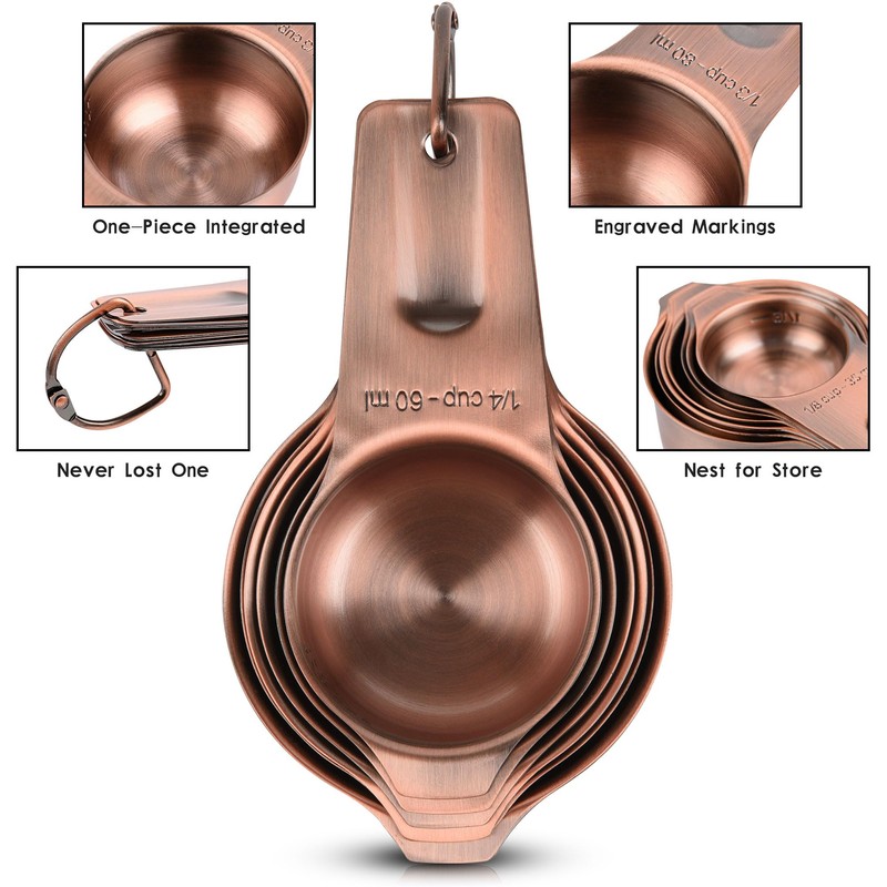 zoyizi Copper Measuring Cups and Spoons Set 14, Stainless Steel