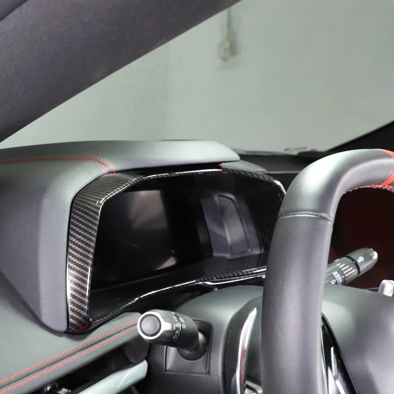 autopart2021 Carbon Fiber ABS Interior Dashboard Speedmeter Trim Frame For