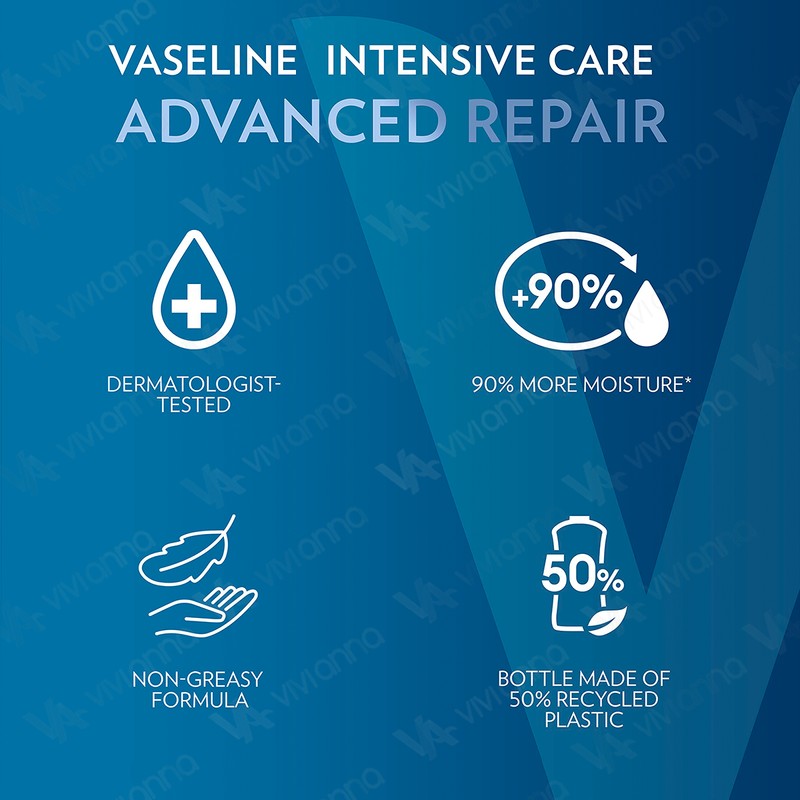 Vaseline Intensive Care Advanced Repair Unscented Lotion 600ml, Ultra-Hydrating with